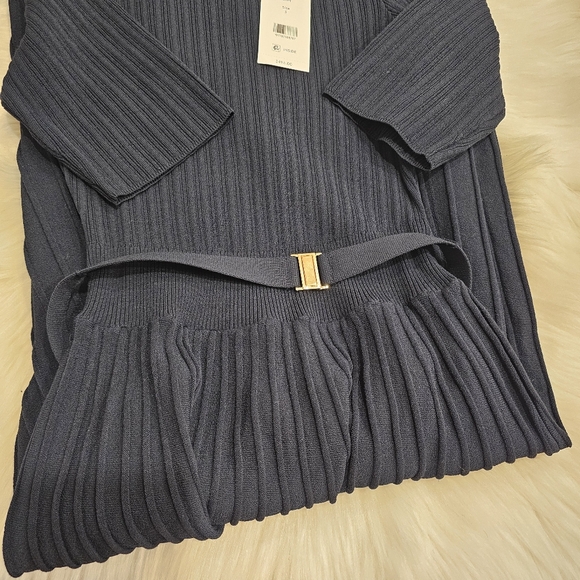 NWT Veronica Beard Elthea Belted Midi Dress Navy Small - Picture 5 of 6